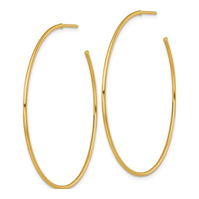 14K Yellow Gold 50mm C- Hoop Earrings – view 3