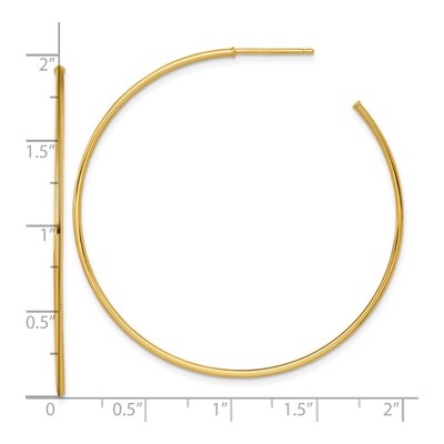 14K Yellow Gold 50mm C- Hoop Earrings – view 4