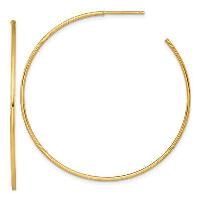 14K Yellow Gold 50mm C- Hoop Earrings