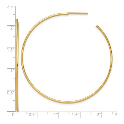 14K Yellow Gold 55mm C- Hoop Earrings – view 4
