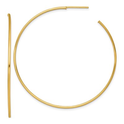14K Yellow Gold 55mm C- Hoop Earrings