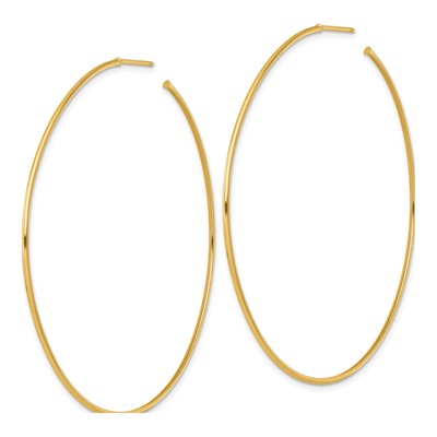 14K Yellow Gold 65mm C- Hoop Earrings – view 3