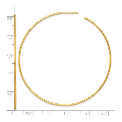 14K Yellow Gold 65mm C- Hoop Earrings – view 4