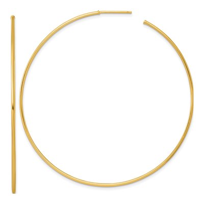 14K Yellow Gold 65mm C- Hoop Earrings