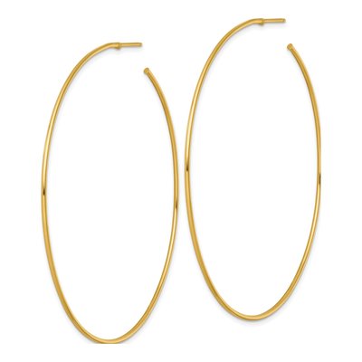 14K Yellow Gold 70mm C- Hoop Earrings – view 3