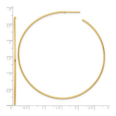 14K Yellow Gold 70mm C- Hoop Earrings – view 4