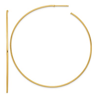 14K Yellow Gold 70mm C- Hoop Earrings