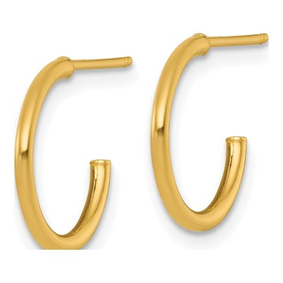 14K Yellow Gold 14mm C- Hoop Earrings – view 3