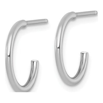 14K White Gold 14mm C- Hoop Earrings – view 3