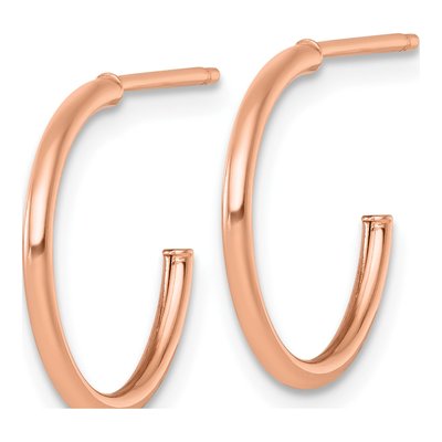 14K Rose Gold 16mm Small C- Hoop Earrings – view 3