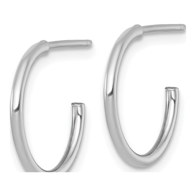 14K White Gold 16mm C- Hoop Earrings – view 3