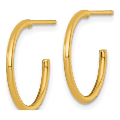 14K Yellow Gold 18mm C- Hoop Earrings – view 3