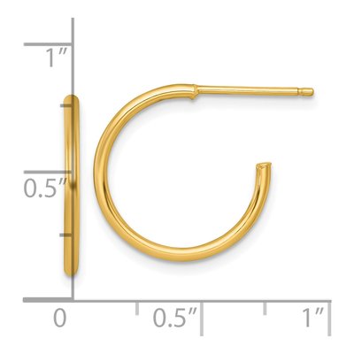 14K Yellow Gold 18mm C- Hoop Earrings – view 4