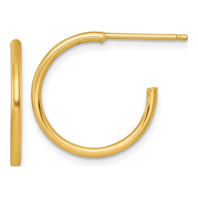 14K Yellow Gold 18mm C- Hoop Earrings