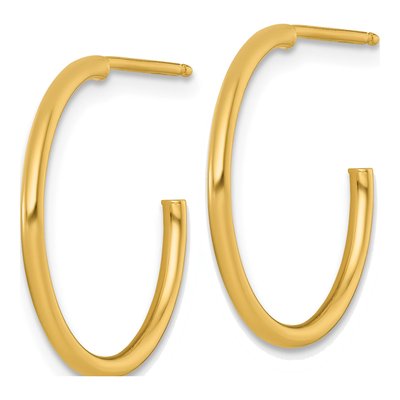 14K Yellow Gold 20mm C- Hoop Earrings – view 3