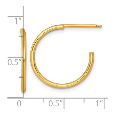 14K Yellow Gold 20mm C- Hoop Earrings – view 4
