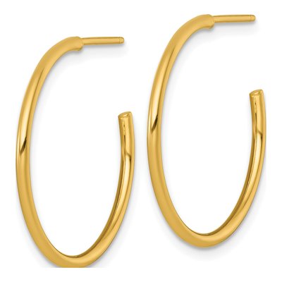 14K Yellow Gold 25mm C- Hoop Earrings – view 3