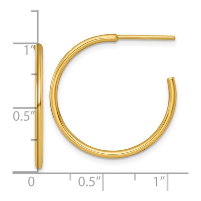 14K Yellow Gold 25mm C- Hoop Earrings – view 4