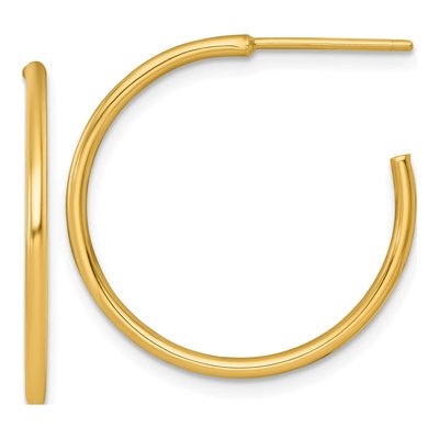 14K Yellow Gold 25mm C- Hoop Earrings