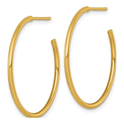 14K Yellow Gold 30mm C- Hoop Earrings – view 3