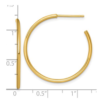 14K Yellow Gold 30mm C- Hoop Earrings – view 4