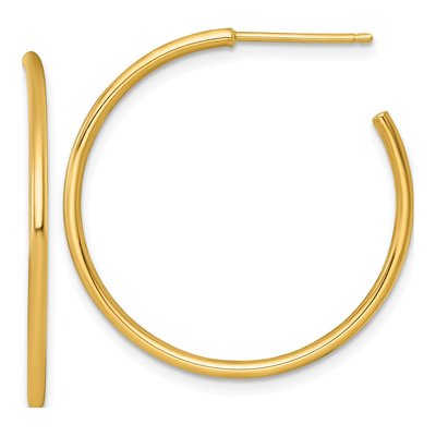 14K Yellow Gold 30mm C- Hoop Earrings
