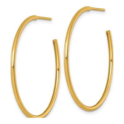 14K Yellow Gold 35mm C- Hoop Earrings – view 3
