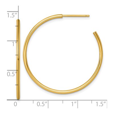 14K Yellow Gold 35mm C- Hoop Earrings – view 4