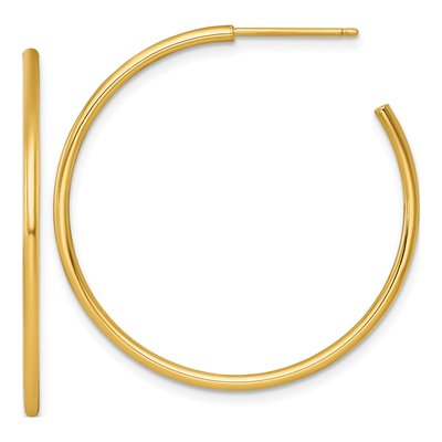 14K Yellow Gold 35mm C- Hoop Earrings