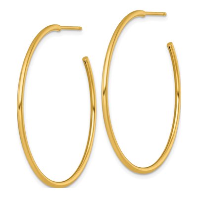 14K Yellow Gold 40mm C- Hoop Earrings – view 3