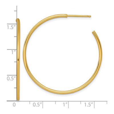 14K Yellow Gold 40mm C- Hoop Earrings – view 4