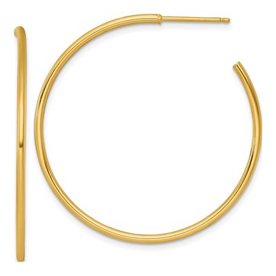 14K Yellow Gold 40mm C- Hoop Earrings