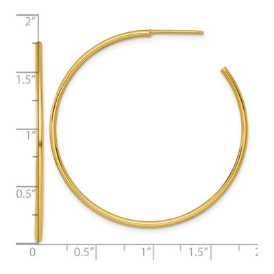 14K Yellow Gold 45mm C- Hoop Earrings – view 4