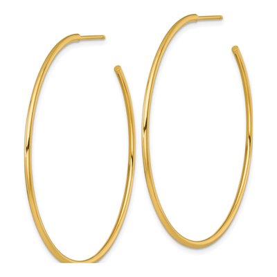 14K Yellow Gold 50mm C- Hoop Earrings – view 3