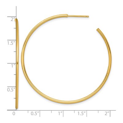 14K Yellow Gold 50mm C- Hoop Earrings – view 4