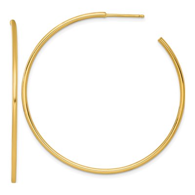 14K Yellow Gold 50mm C- Hoop Earrings