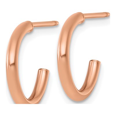 14K Rose Gold 15mm Tube C- Hoop Earrings – view 3