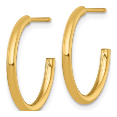 14K Yellow Gold 20mm Tube C- Hoop Earrings – view 3