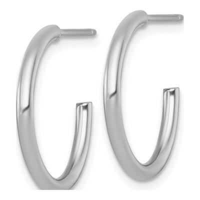 14K White Gold 20mm C- Hoop Earrings – view 3