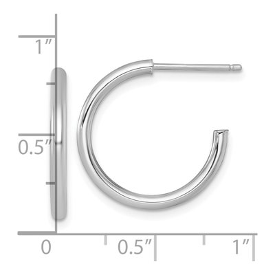 14K White Gold 20mm C- Hoop Earrings – view 4
