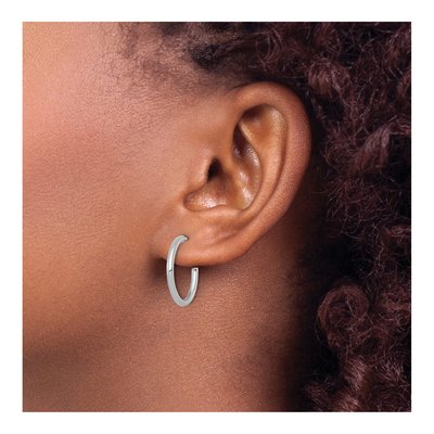 14K White Gold 20mm C- Hoop Earrings – view 5