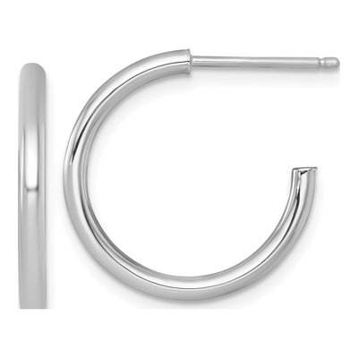 14K White Gold 20mm C- Hoop Earrings