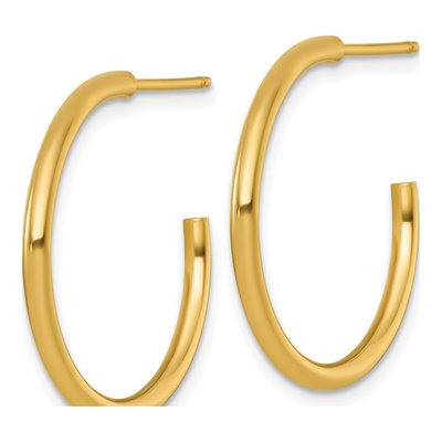 14K Yellow Gold 25mm C- Hoop Earrings – view 3