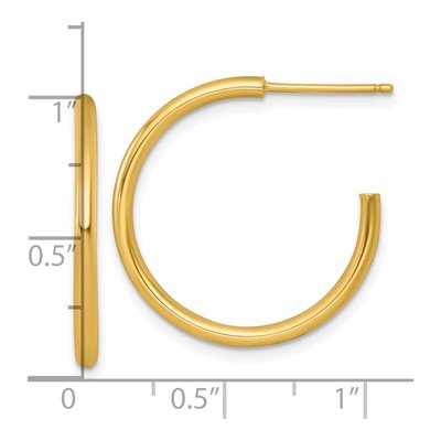 14K Yellow Gold 25mm C- Hoop Earrings – view 4