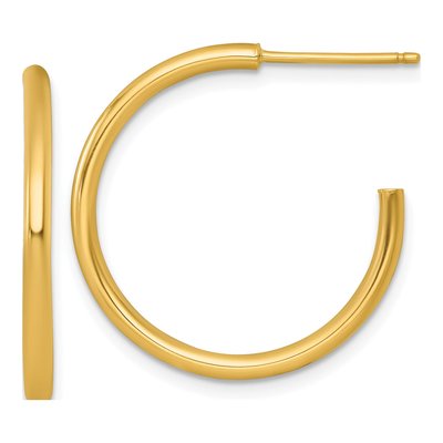 14K Yellow Gold 25mm C- Hoop Earrings