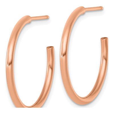 14K Rose Gold 25mm Tube C- Hoop Earrings – view 3