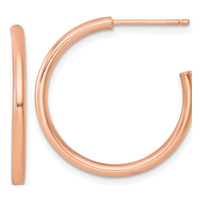 14K Rose Gold 25mm Tube C- Hoop Earrings