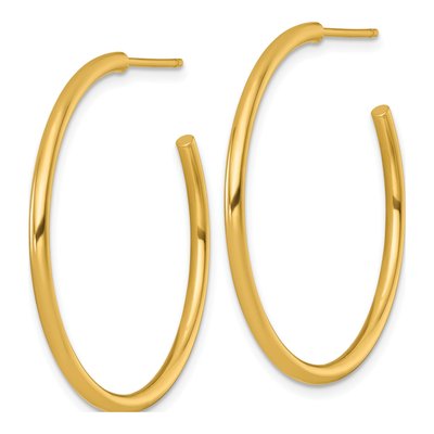 14K Yellow Gold 35mm Tube C- Hoop Earrings – view 3