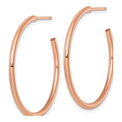 14K Rose Gold 35mm Tube C- Hoop Earrings – view 3