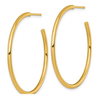 14K Yellow Gold 40mm C- Hoop Earrings – view 3